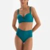 HIGH WAIST DRAPED - Bikini-Hose - Teal