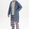 PLAID DETAILED WAFFLE - Bademantel - Indigo