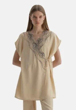 SALMON DOUBLE BREASTED NECK ROBE - Nachtwäsche Shirt - Salmon