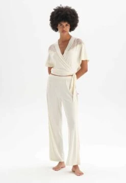 LACE DETAILED - Stoffhose - Ecru -Dagİ 45d6e13668ad418880fa8a0def589afd