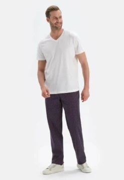 EMBROIDERED - Nachtwäsche Hose - Navy