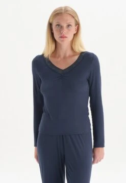 LONG SLEEVE V-NECK SET - Nachtwäsche Set - Navy -Dagİ 4cfff1234cc348369a161abdb7a2eb35