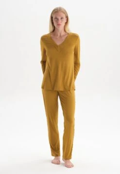 LONG SLEEVE - Nachtwäsche Set - Dark Mustard