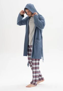 PLAID DETAILED WAFFLE - Bademantel - Indigo -Dagİ 728f16c57757489b891c844d903cca63