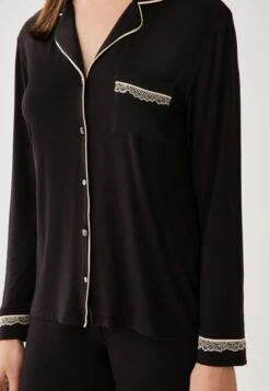 SHIRT COLLAR LONG SLEEVE - Nachtwäsche Shirt - Black 9 SHIRT COLLAR LONG SLEEVE - Nachtwäsche Shirt - Black -Dagİ 740bc56dce21423790054a53cdaf6188