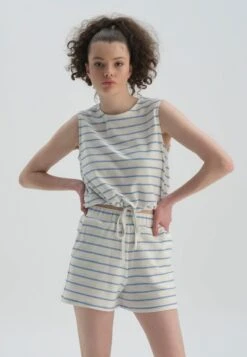 STRIPED - Top - Blue