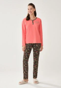 LONG SLEEVE - Nachtwäsche Set - Coral