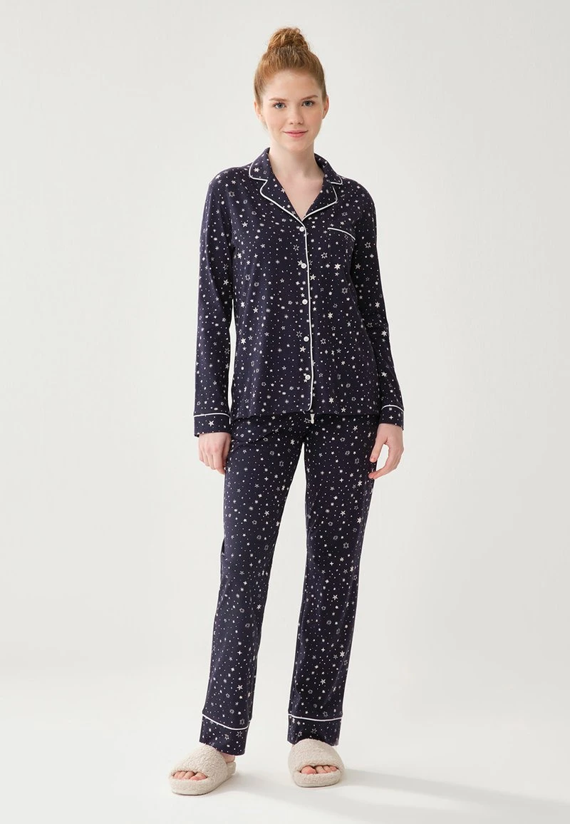 LONG STRAIGHT LEG - Nachtwäsche Hose - Navy 1 LONG STRAIGHT LEG - Nachtwäsche Hose - Navy