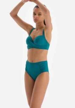 HIGH WAIST DRAPED - Bikini-Hose - Teal -Dagİ 9672c02e50344a96b406e0e0d53bf098