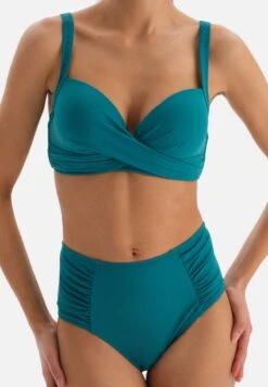HIGH WAIST DRAPED - Bikini-Hose - Teal -Dagİ a76264f2be474068a8fe39212ff5db82
