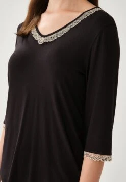 V-NECK THREE-QUARTER SLEEVE - Nachtwäsche Shirt - Black -Dagİ b826d876cb6746d2a07df9675ab7b96a