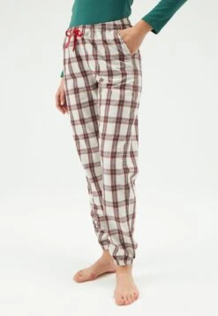 Nachtwäsche Hose - Red/green/light Grey