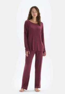 FUTURISTIC OPTIMISM SET - Nachtwäsche Set - Bordeaux